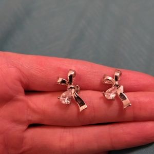 Cubic Zirconia bow earrings